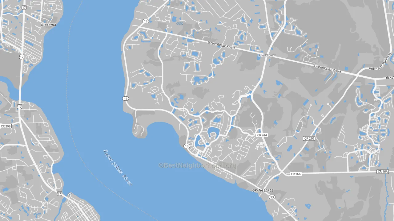 Transit Grade map of Magnolia Springs, FL