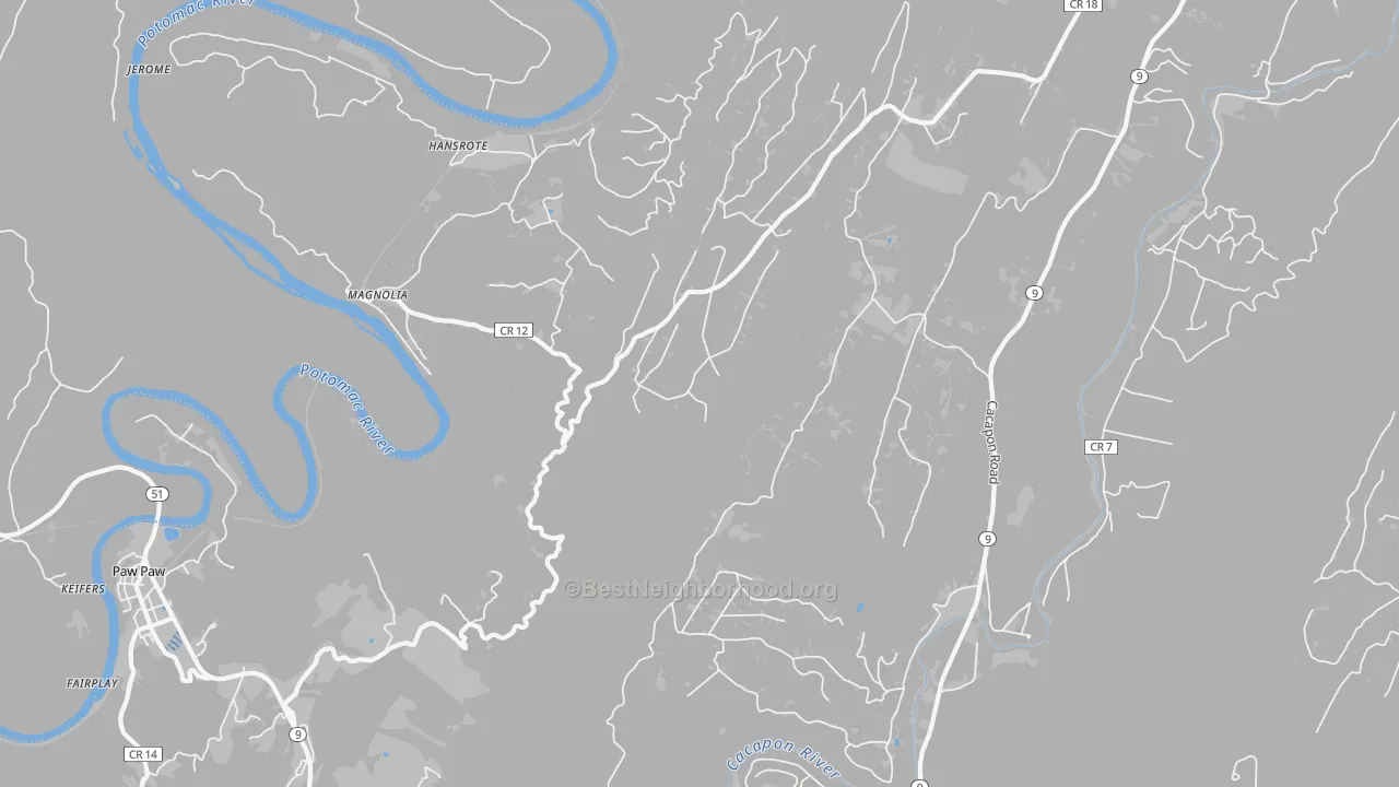 Transit Grade map of Magnolia, WV