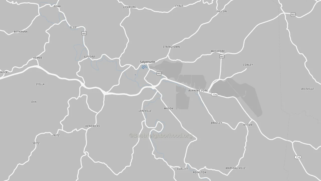 Transit Grade map of Magoffin County, KY