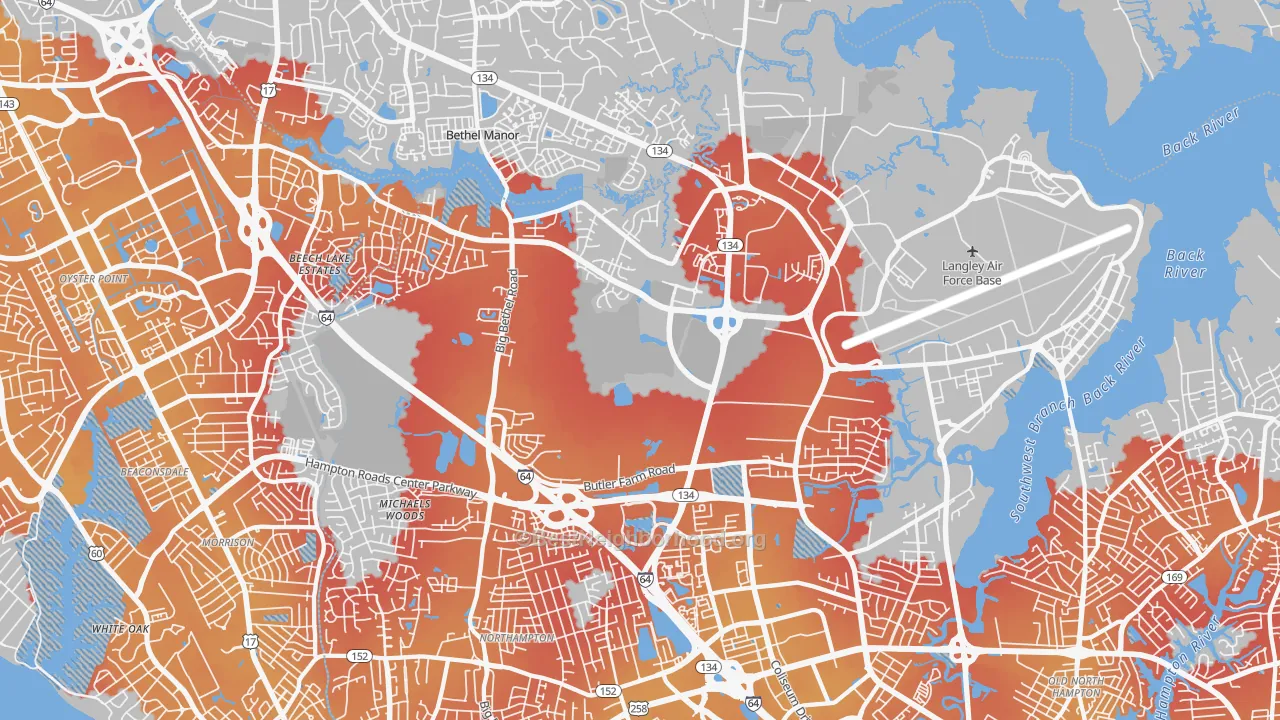 Transit Grade map of Magruder, Hampton, VA