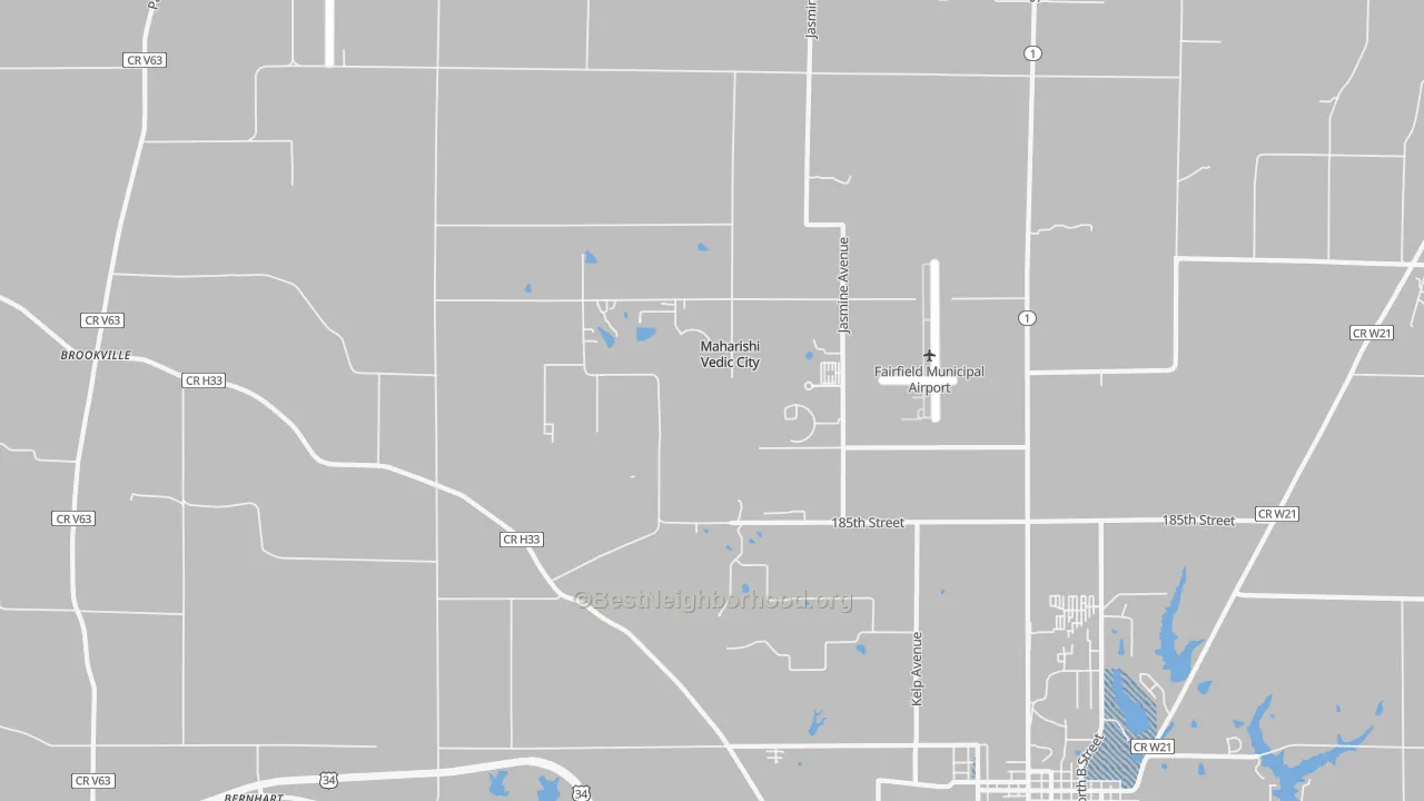 Transit Grade map of Maharishi Vedic City, IA