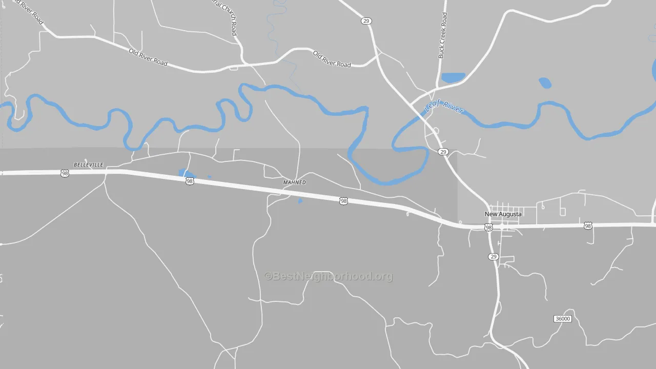 Transit Grade map of Mahned, MS
