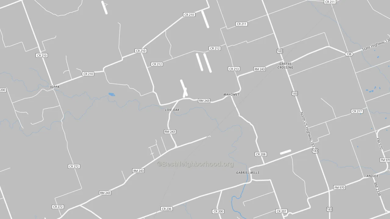 Transit Grade map of Mahomet, TX
