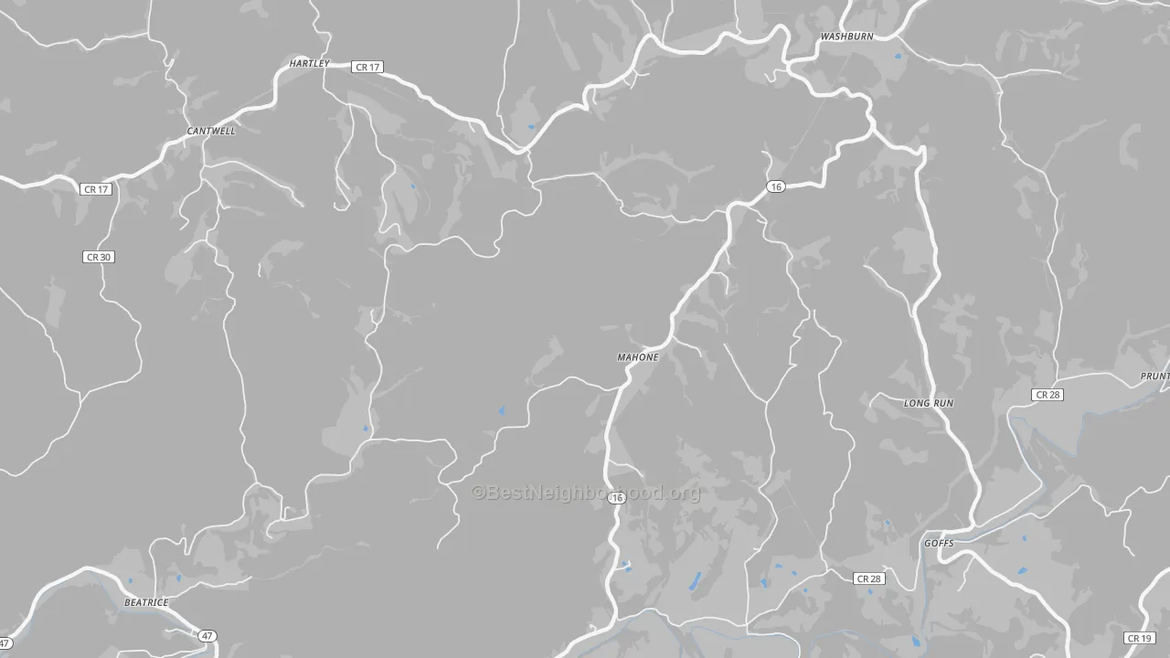 Transit Grade map of Mahone, WV