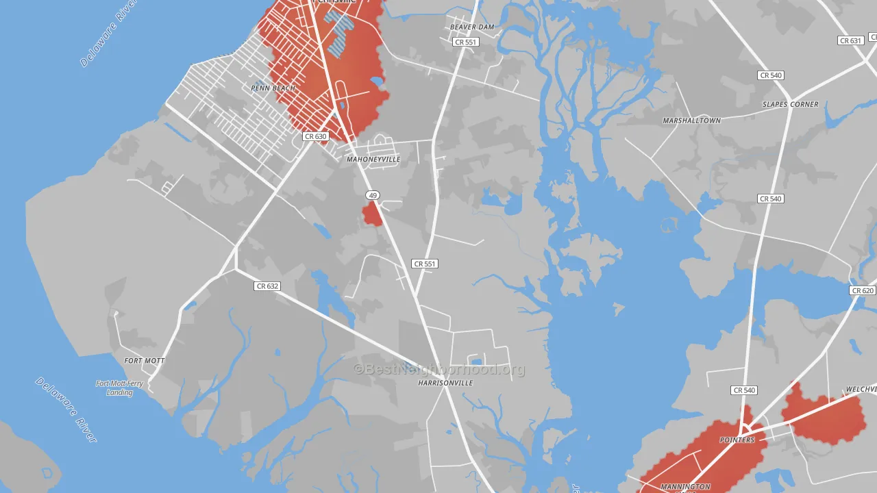 Transit Grade map of Mahoneyville, NJ