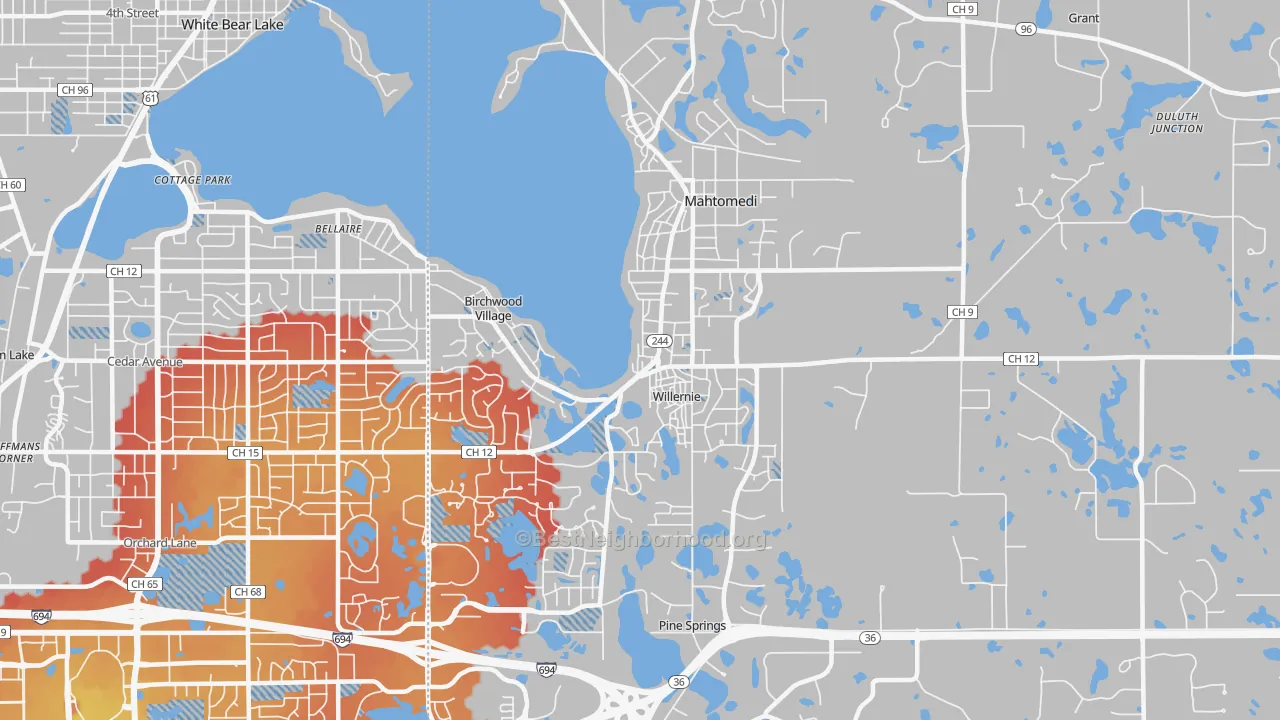 Transit Grade map of Mahtomedi, MN
