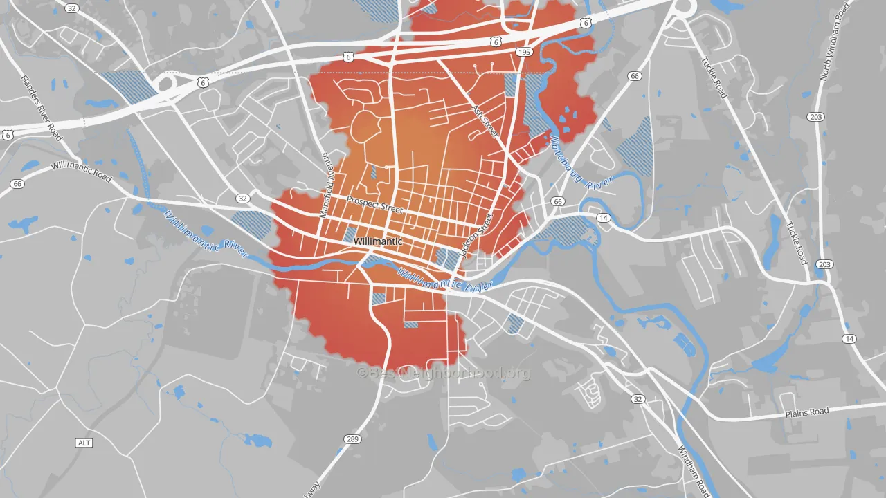 Transit Grade map of Main Street, Willimantic, CT