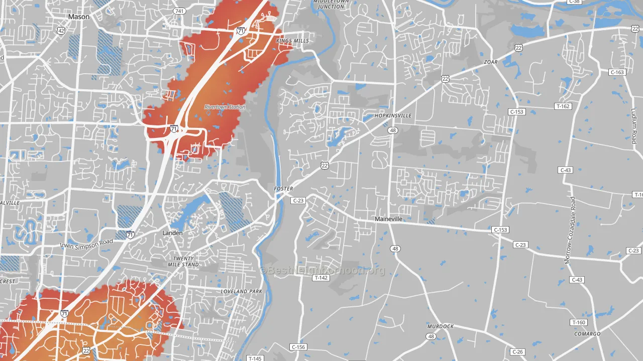 Transit Grade map of Maineville, OH
