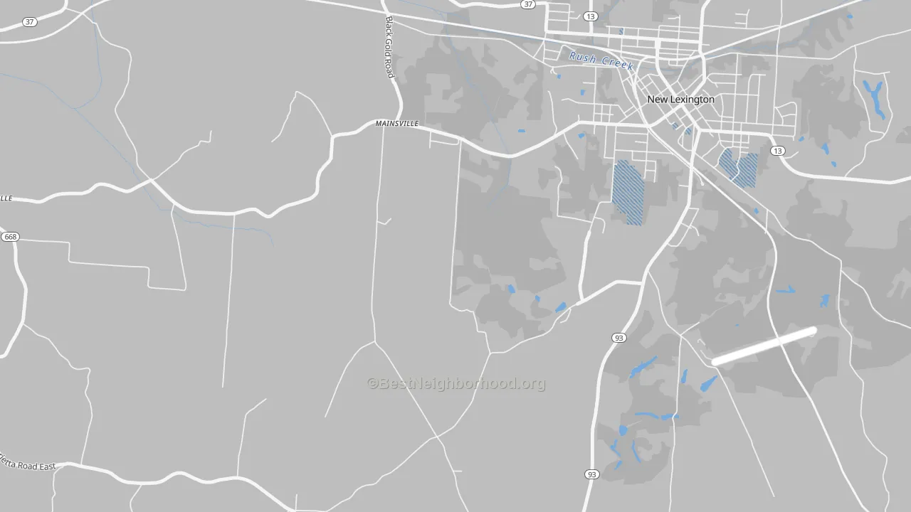 Transit Grade map of Mainsville, OH
