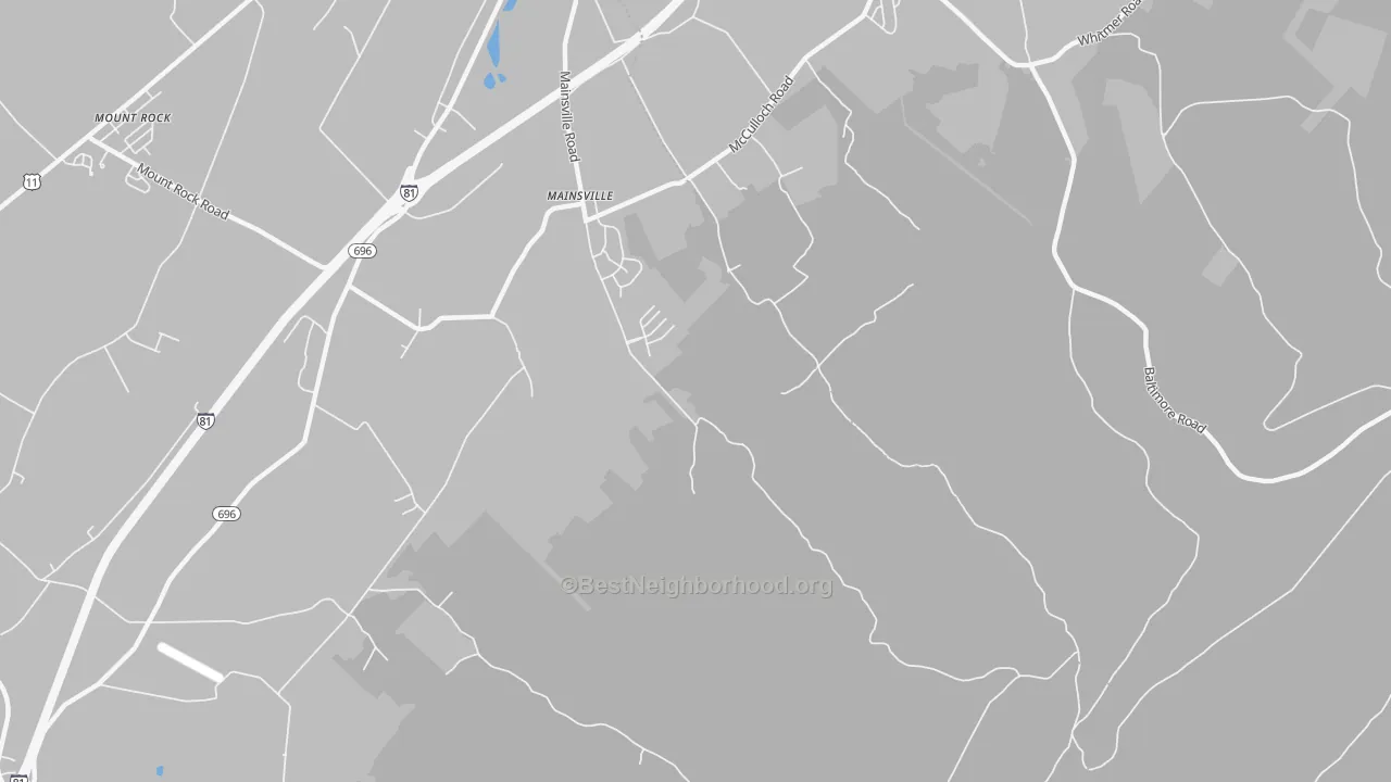 Transit Grade map of Mainsville, PA