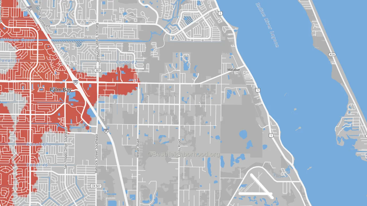 Transit Grade map of Malabar, FL
