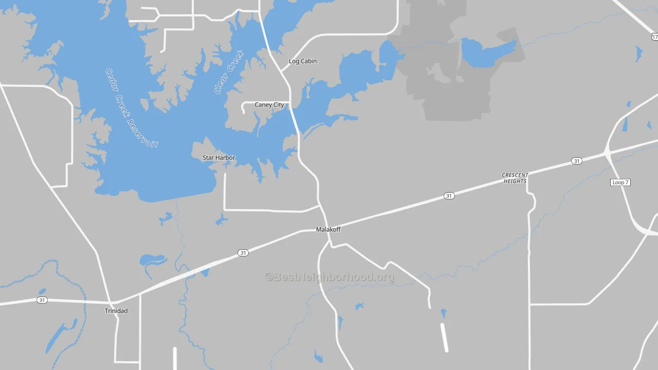 Transit Grade map of Malakoff, TX