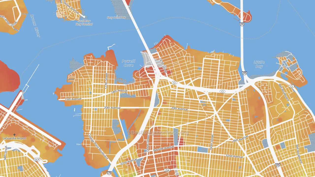 Transit Grade map of Malba, Queens, NY