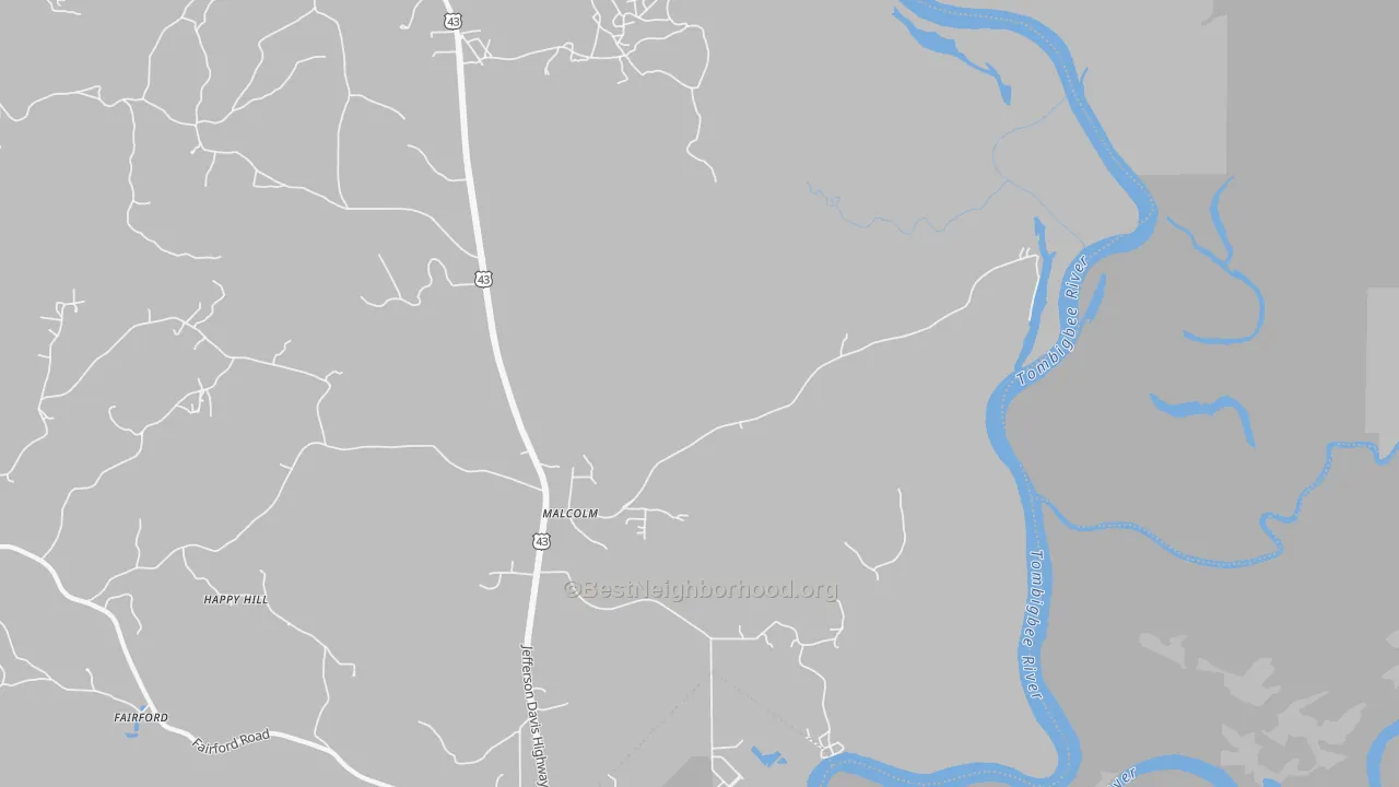 Transit Grade map of Malcolm, AL