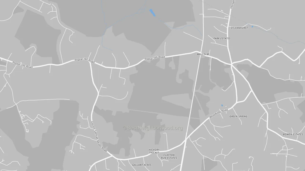 Transit Grade map of Malcolm, MD