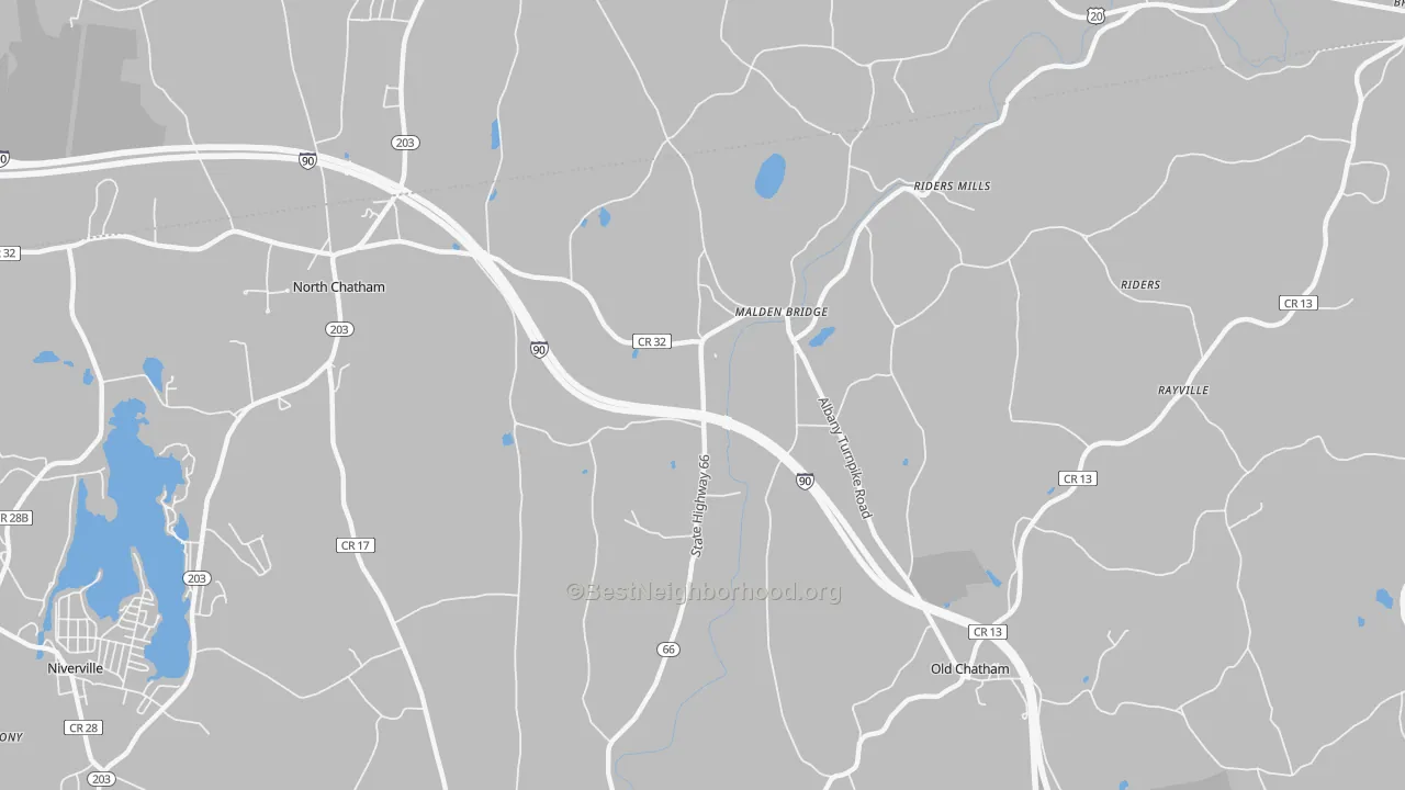 Transit Grade map of Malden Bridge, NY