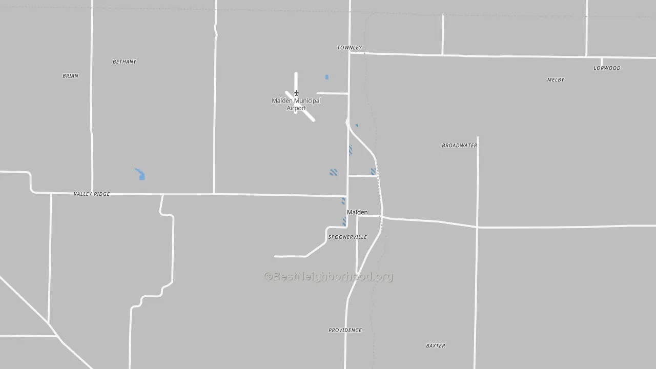 Transit Grade map of Malden, MO