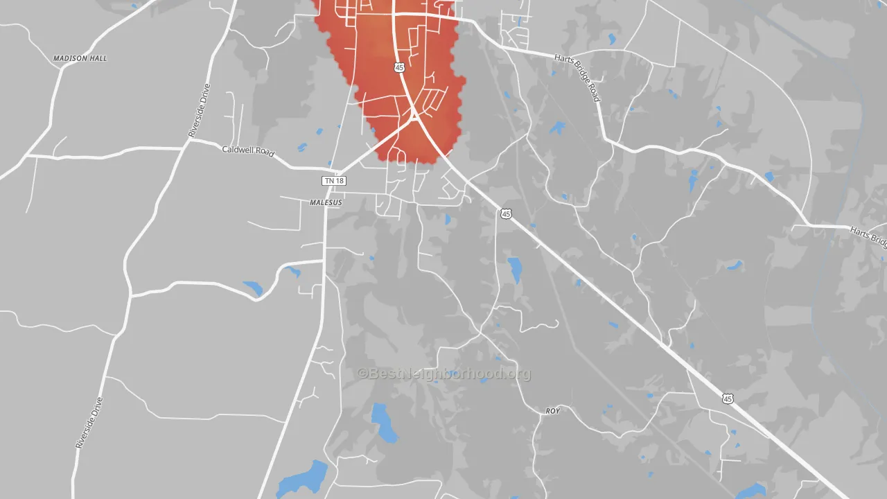 Transit Grade map of Malesus, TN