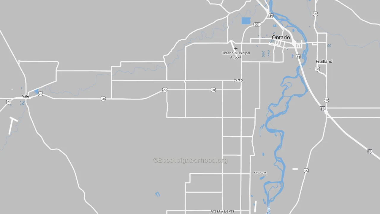 Transit Grade map of Malheur County, OR