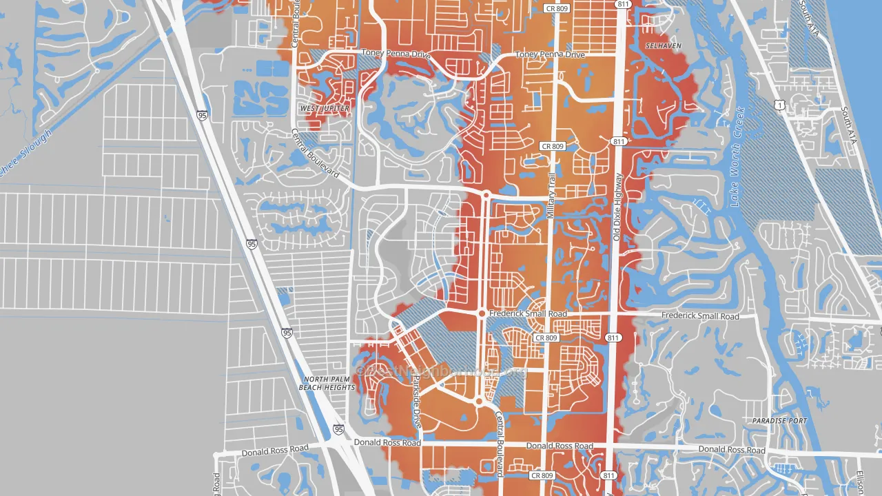 Transit Grade map of Mallory Creek at Abacoa, Jupiter, FL