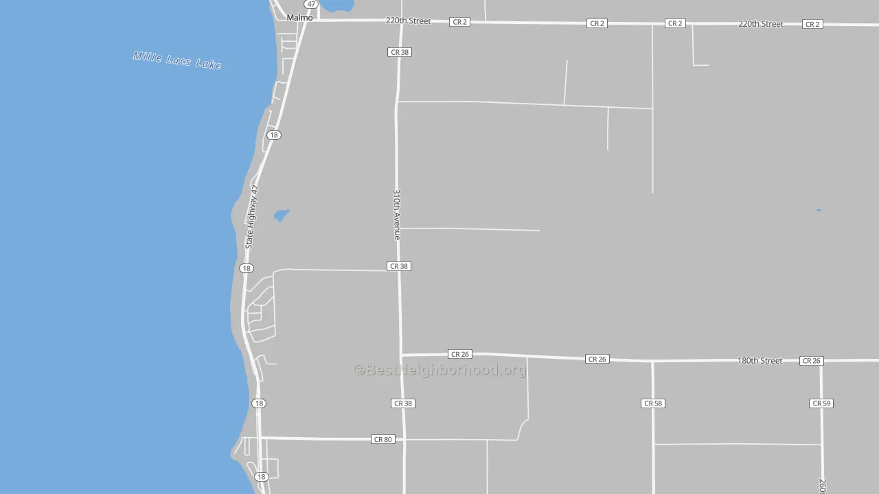 Transit Grade map of Malmo, MN