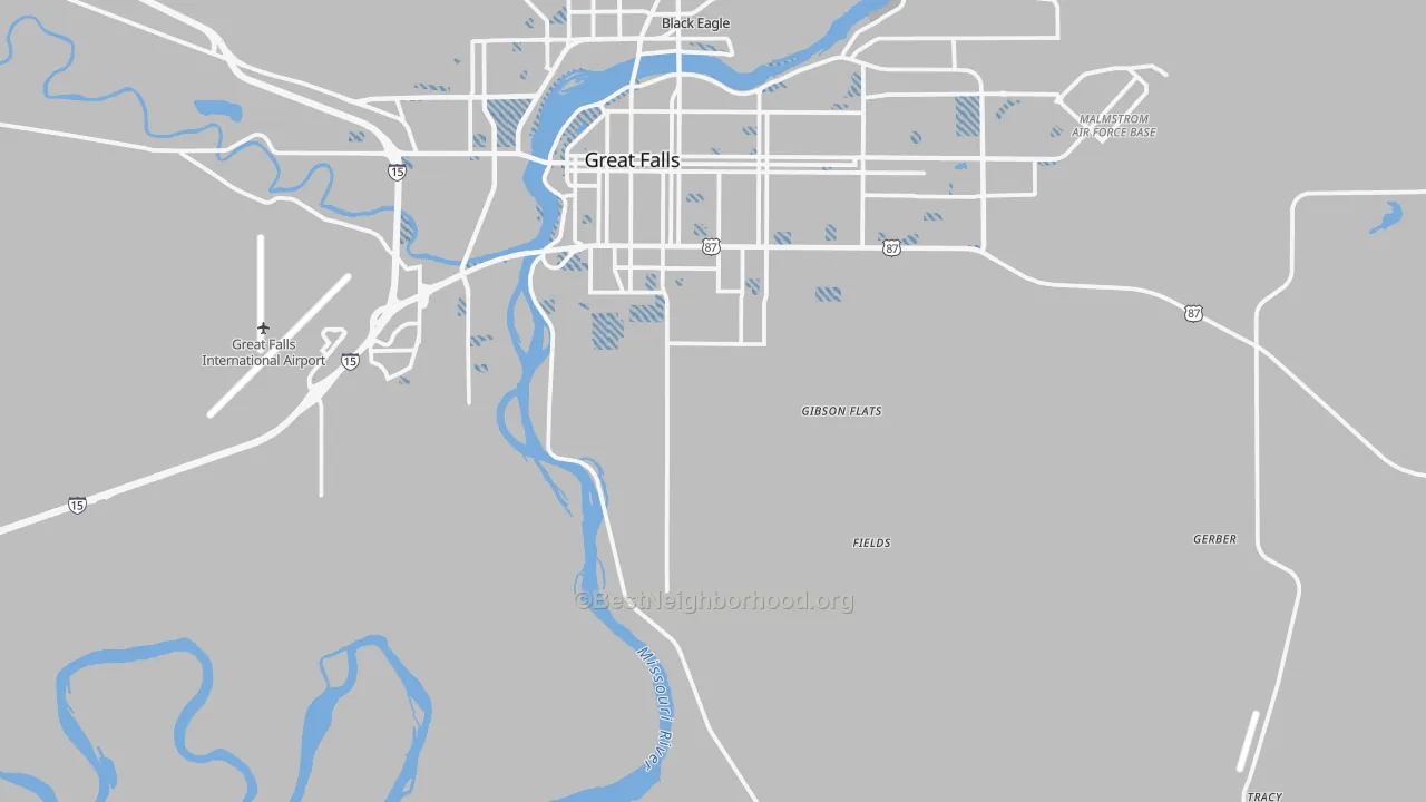 Transit Grade map of Malmstrom Air Force Base, MT