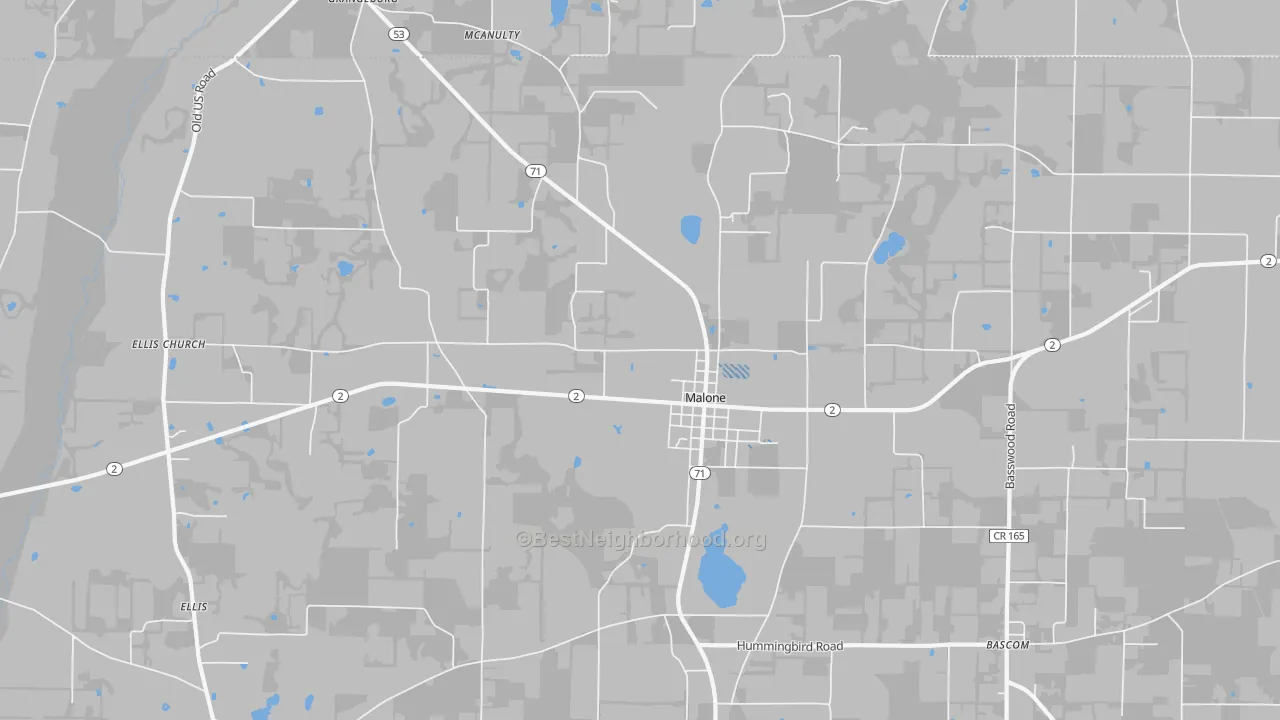 Transit Grade map of Malone, FL