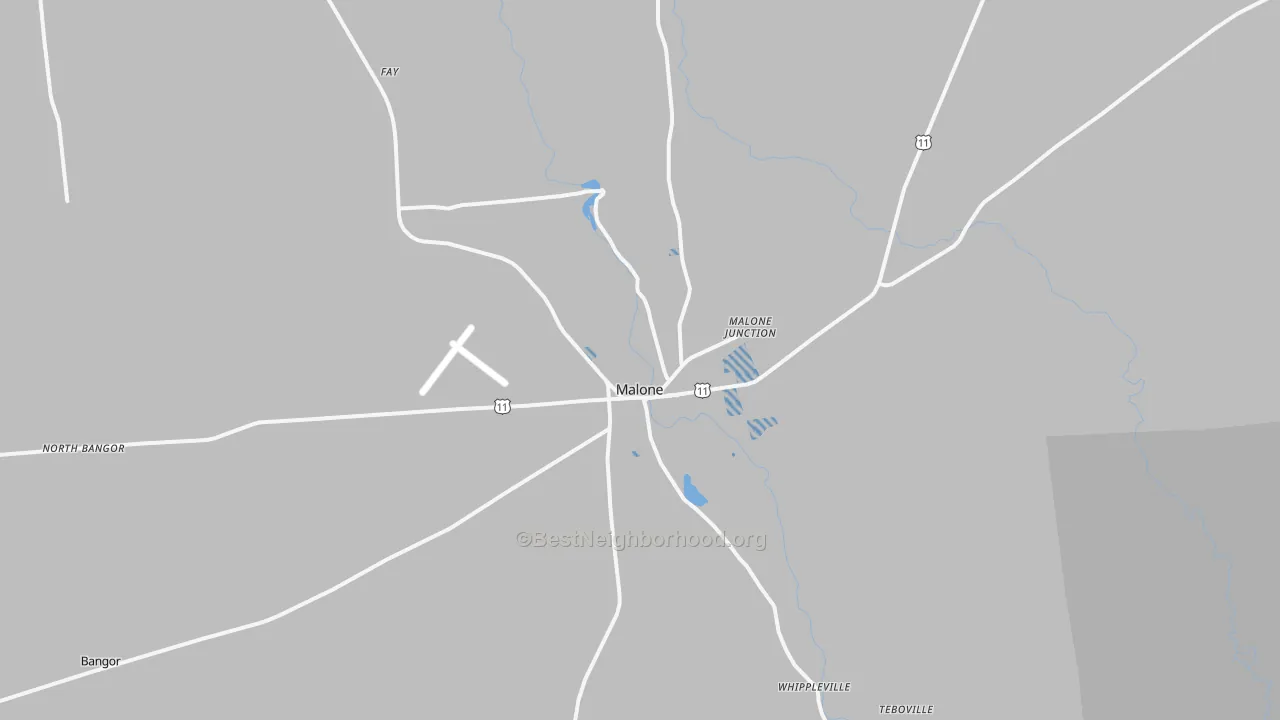 Transit Grade map of Malone, NY