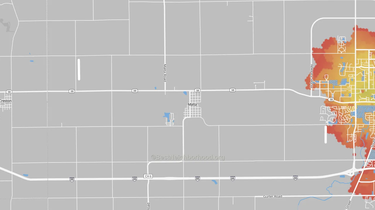 Transit Grade map of Malta, IL