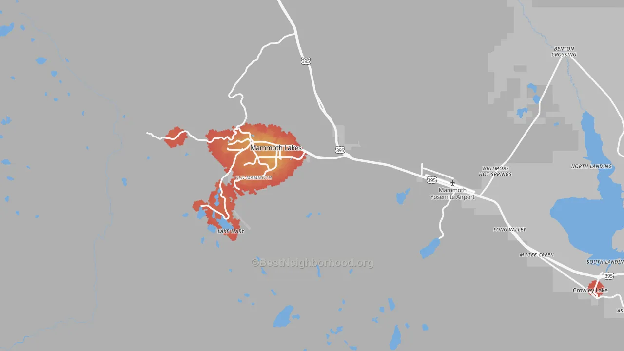 Transit Grade map of Mammoth Lakes, CA