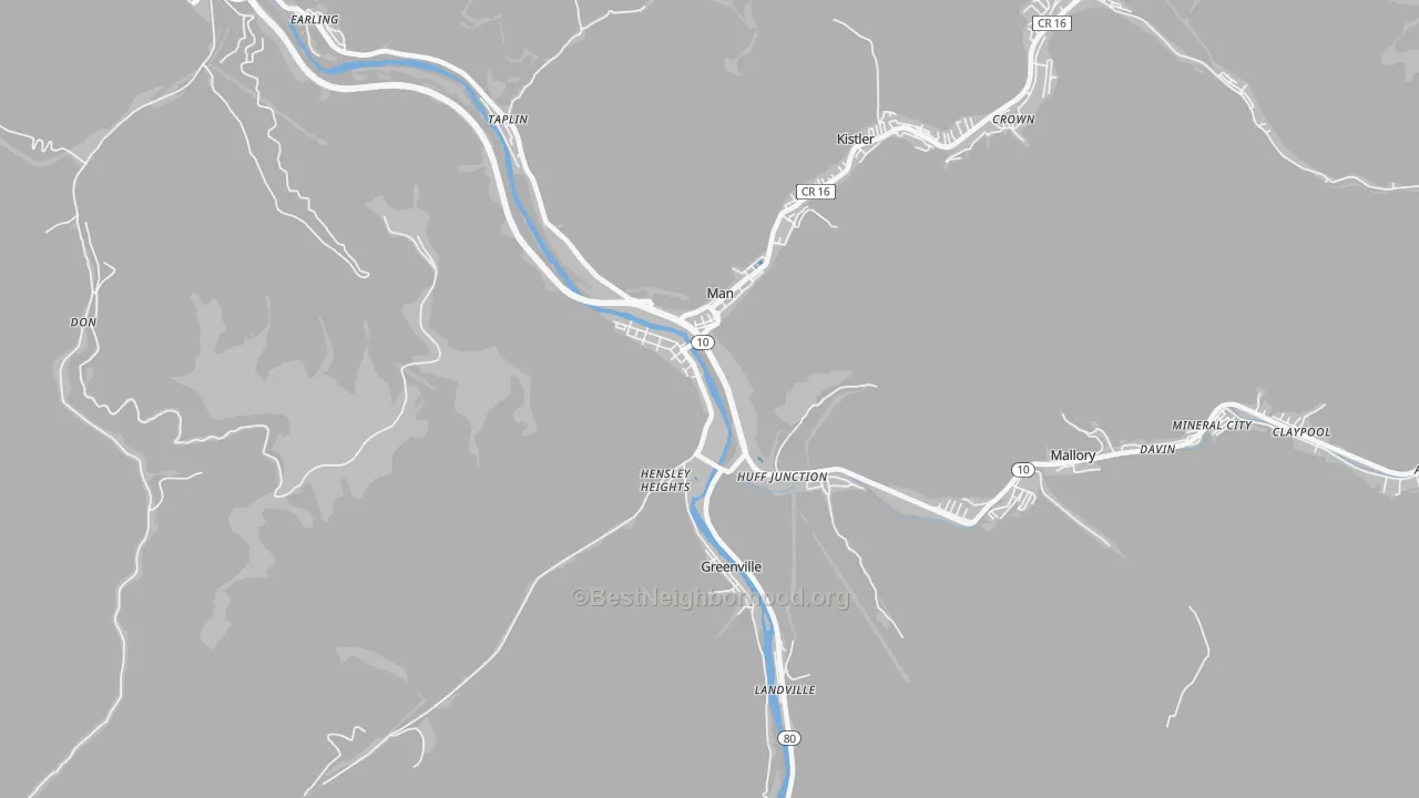 Transit Grade map of Man, WV