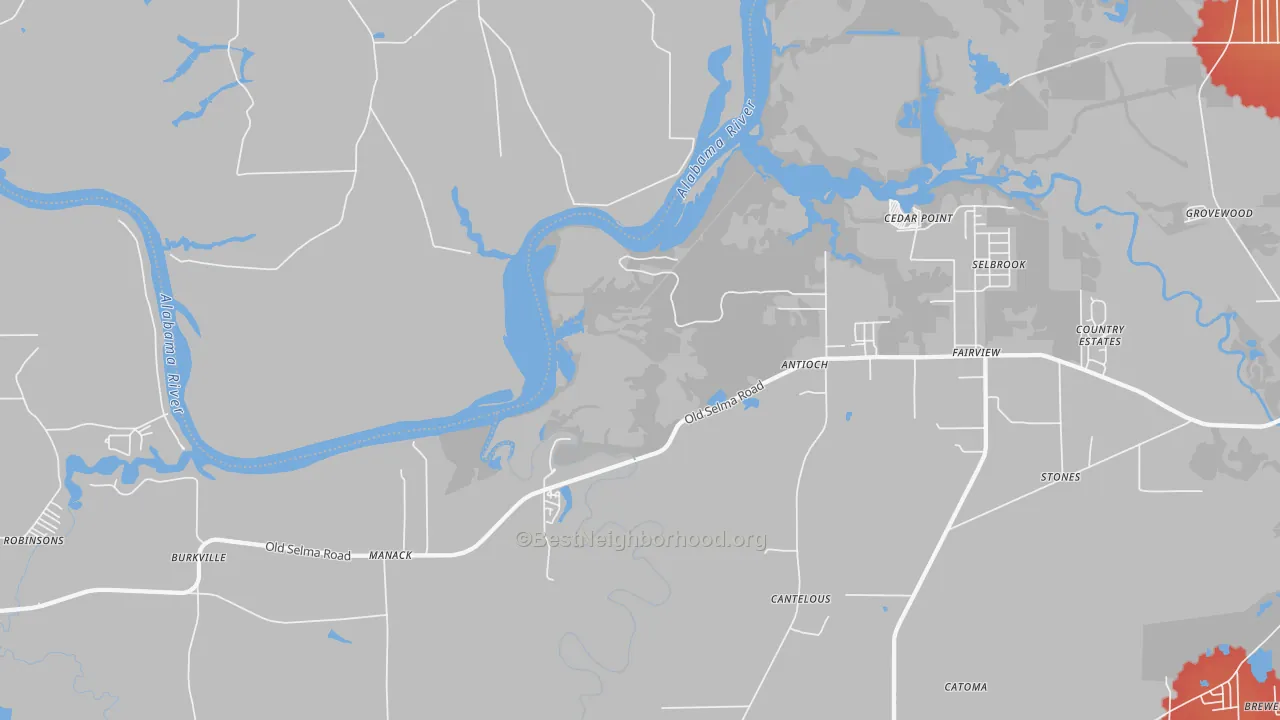 Transit Grade map of Manack, AL