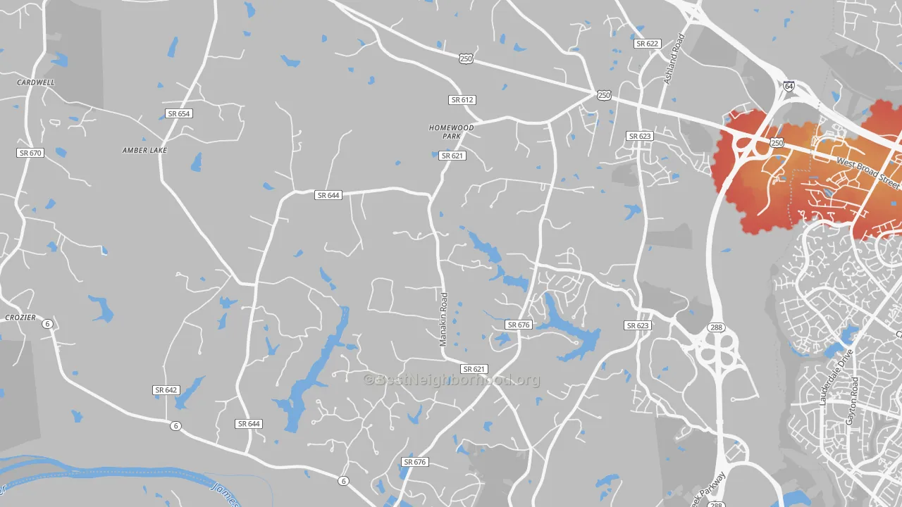 Transit Grade map of Manakin-Sabot, VA