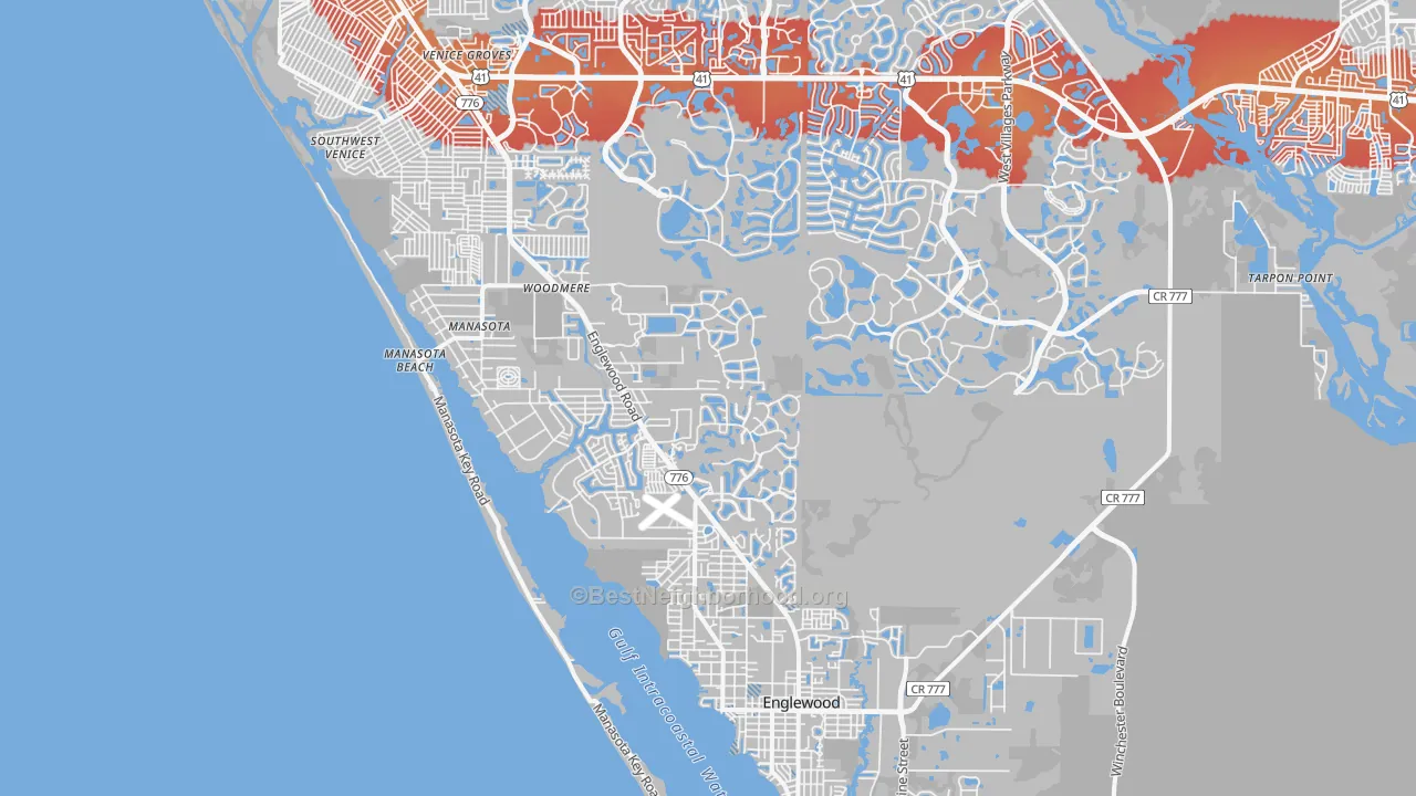 Transit Grade map of Manasota, FL