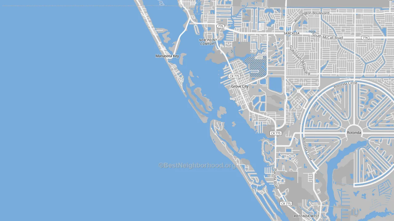 Transit Grade map of Manasota Key, FL
