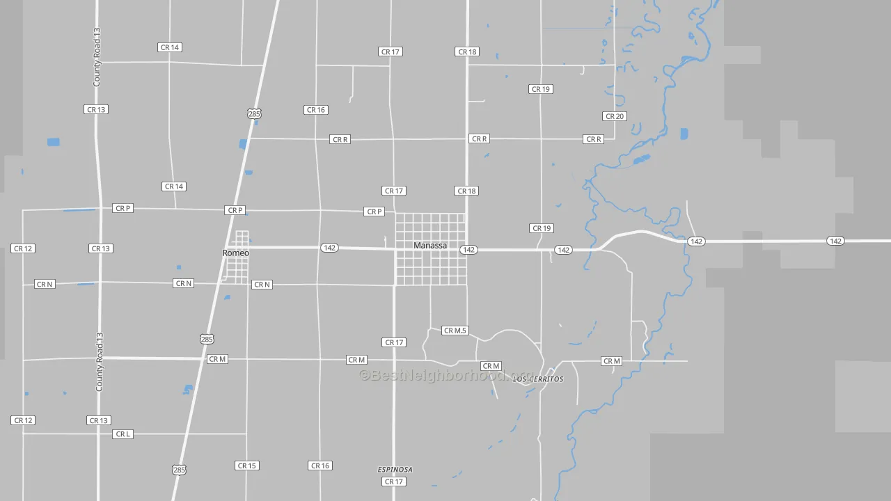 Transit Grade map of Manassa, CO