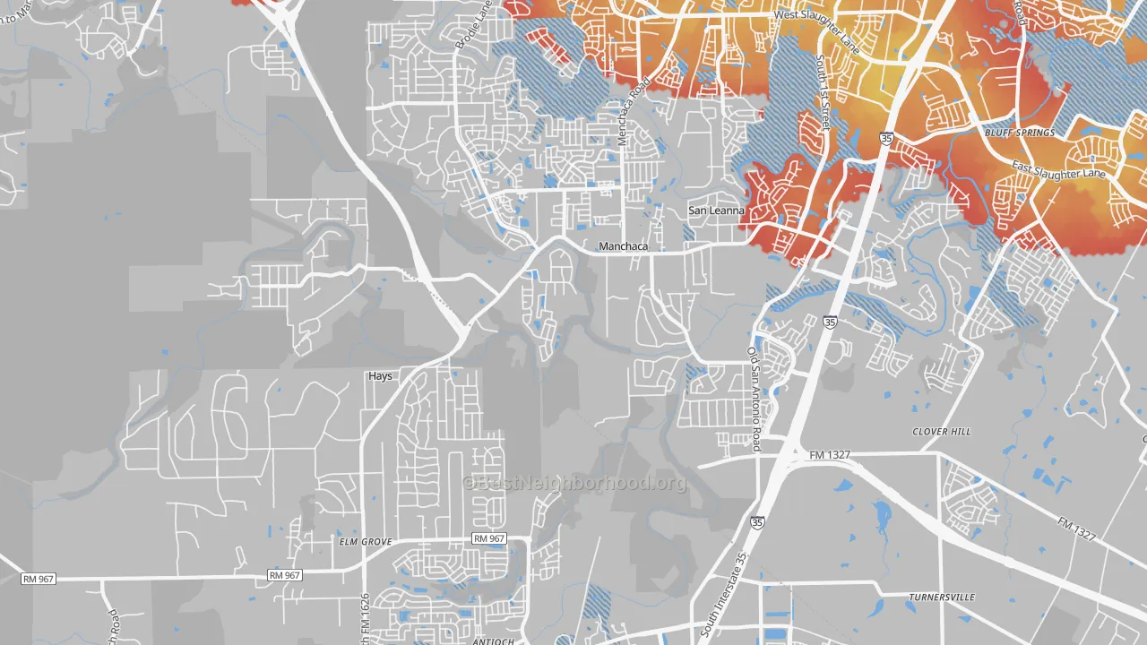 Transit Grade map of Manchaca, TX