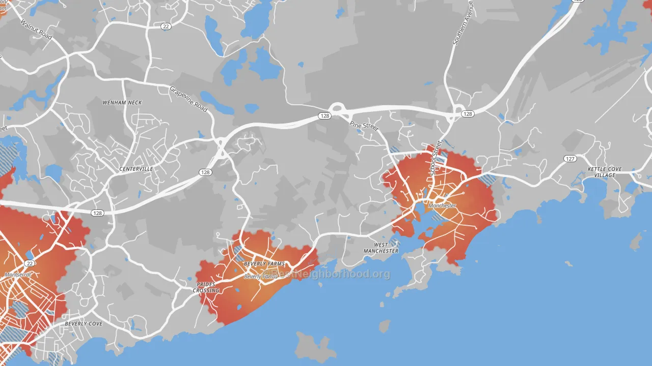 Transit Grade map of Manchester-By-The-Sea, MA