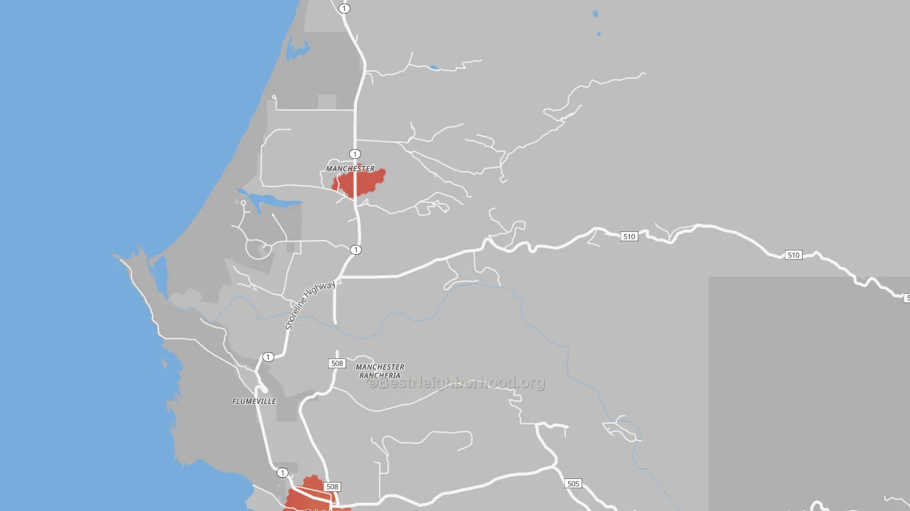 Transit Grade map of Manchester, CA