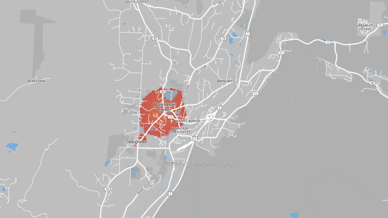 Transit Grade map of Manchester Center, VT