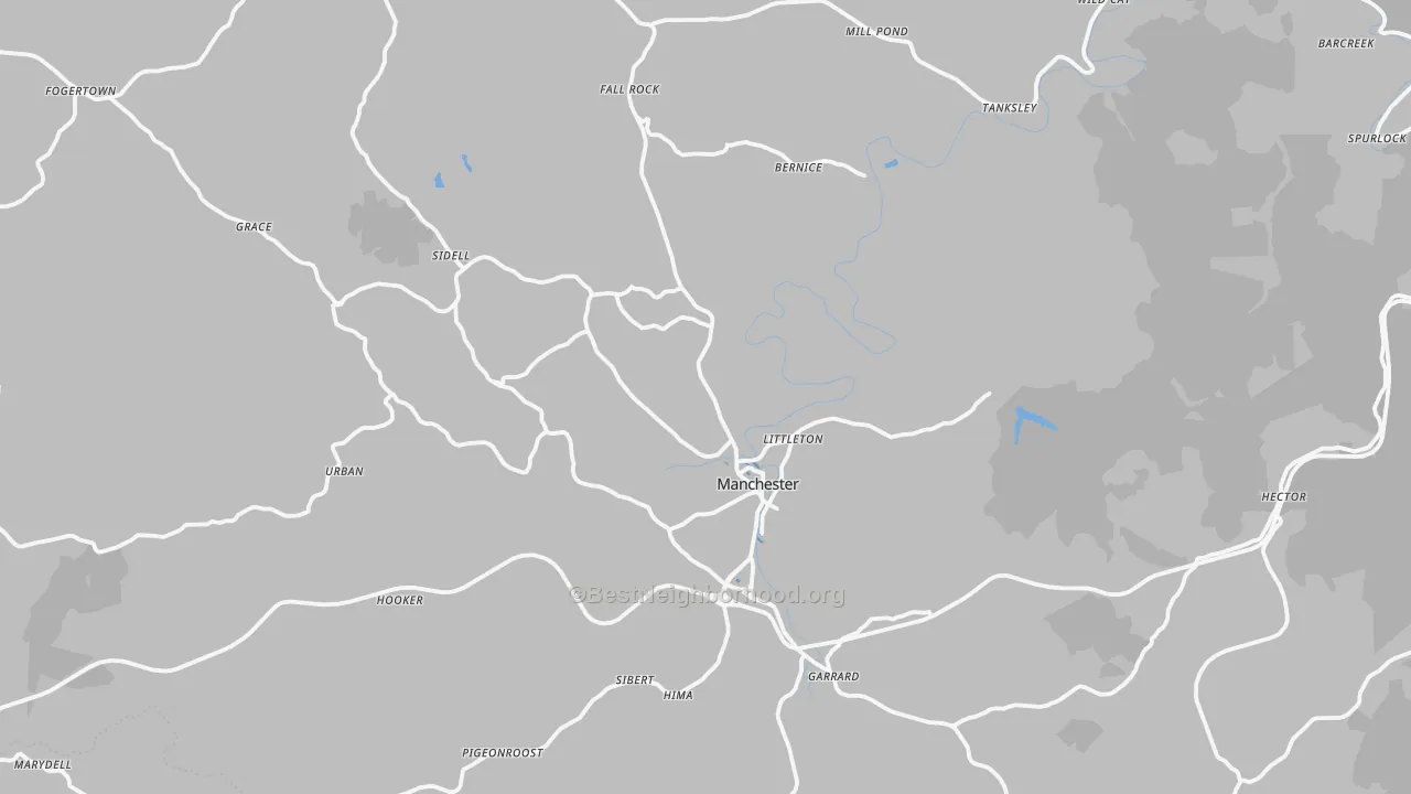 Transit Grade map of Manchester, KY
