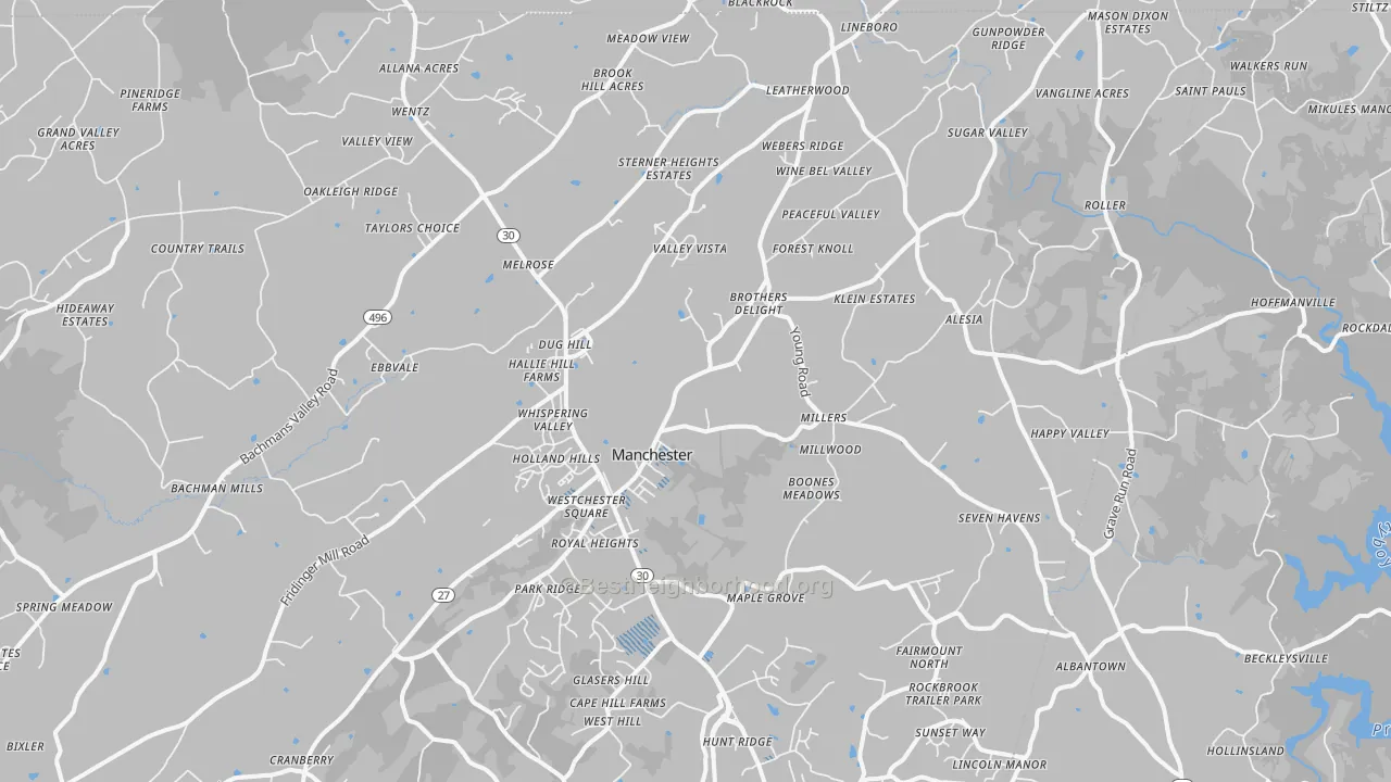 Transit Grade map of Manchester, MD