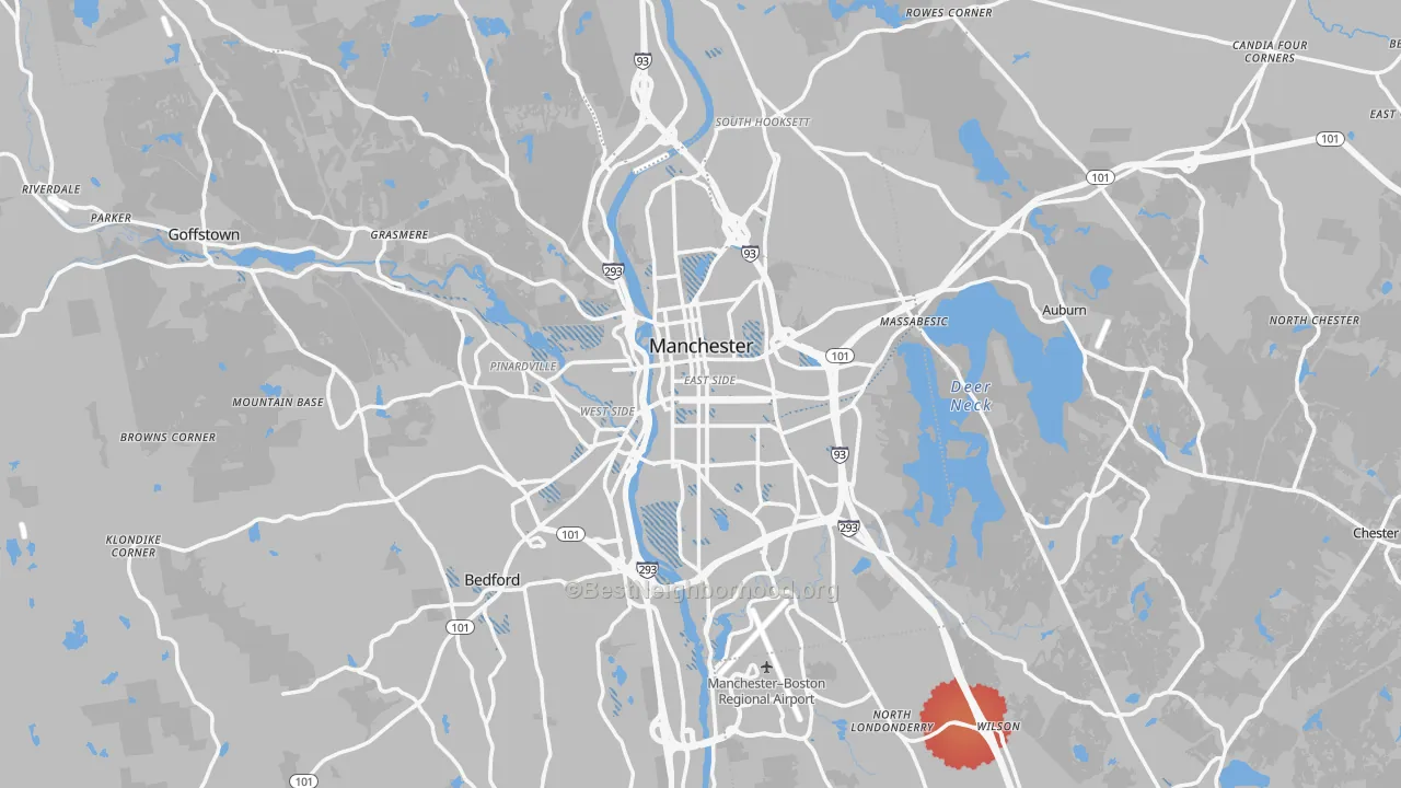 Transit Grade map of Manchester, NH