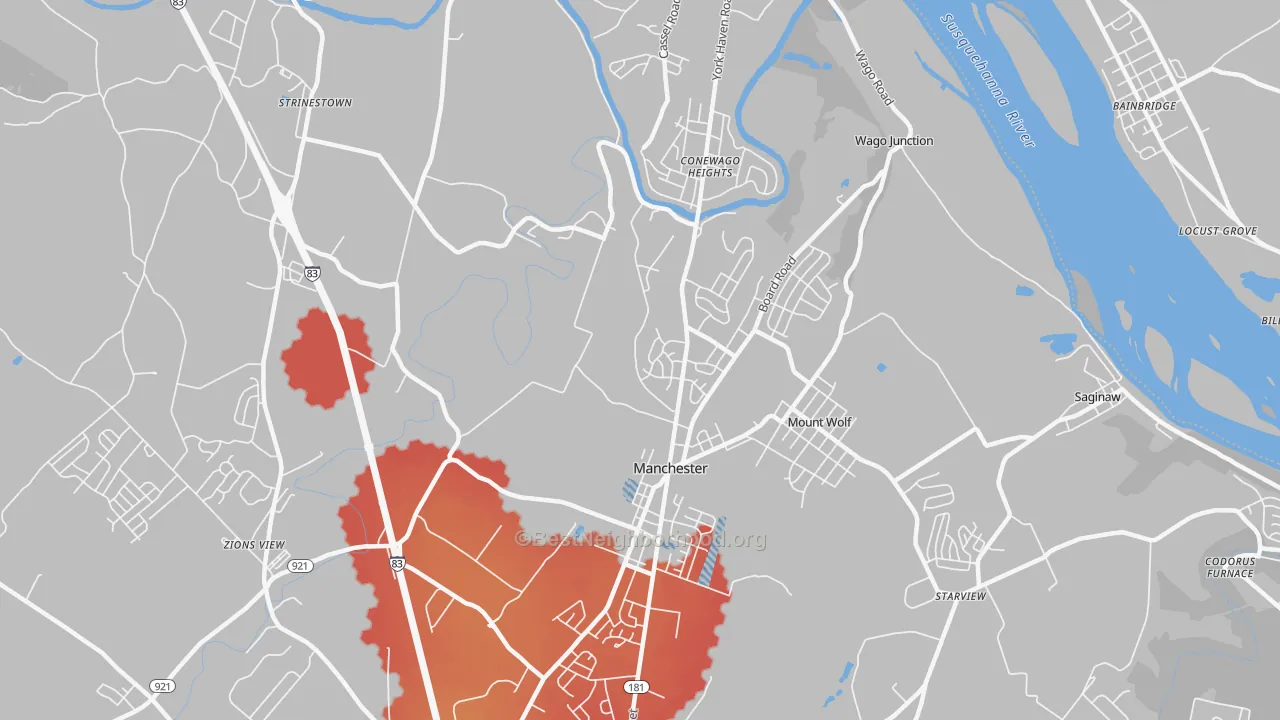 Transit Grade map of Manchester, PA