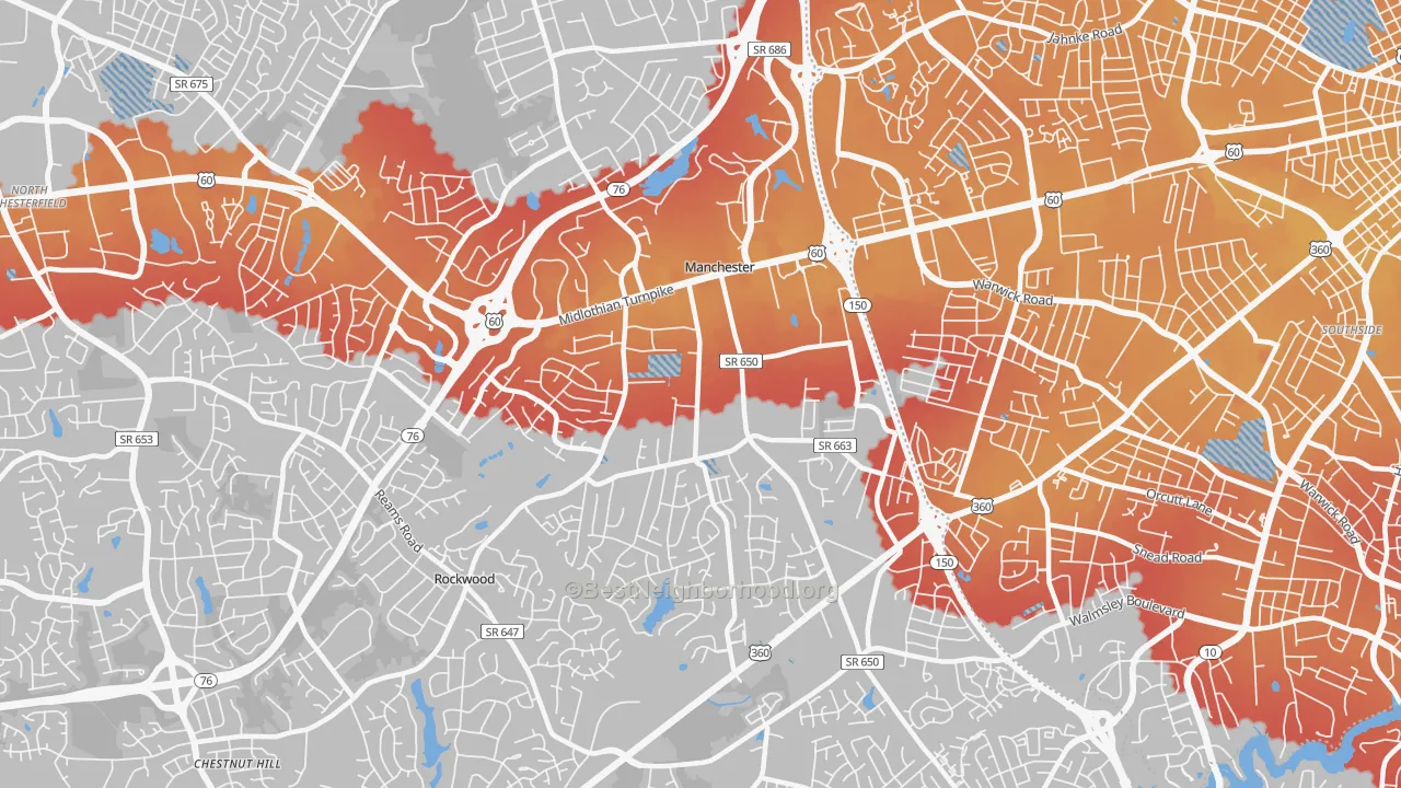 Transit Grade map of Manchester, VA
