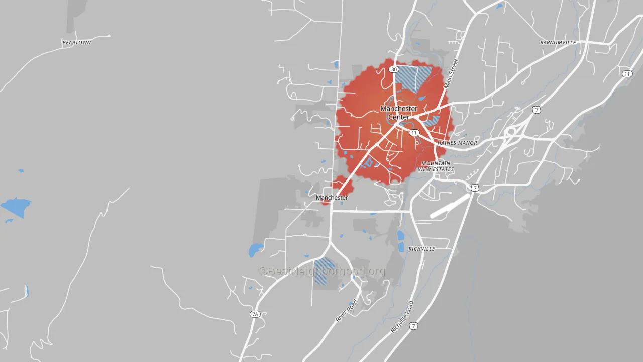 Transit Grade map of Manchester, VT