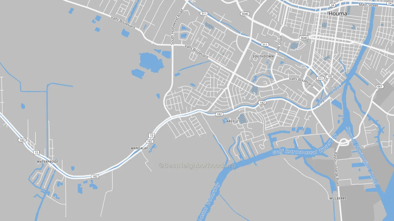 Transit Grade map of Mandalay, LA