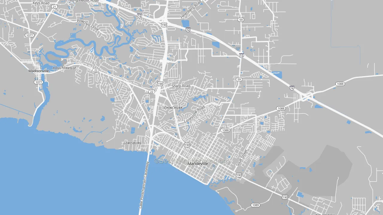 Transit Grade map of Mandeville, LA