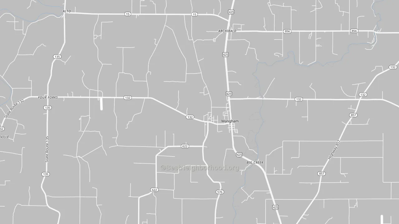 Transit Grade map of Mangham, LA