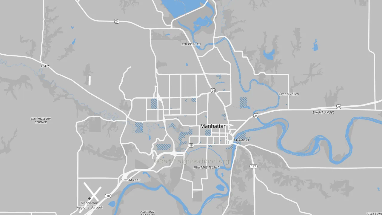 Transit Grade map of Manhattan, KS